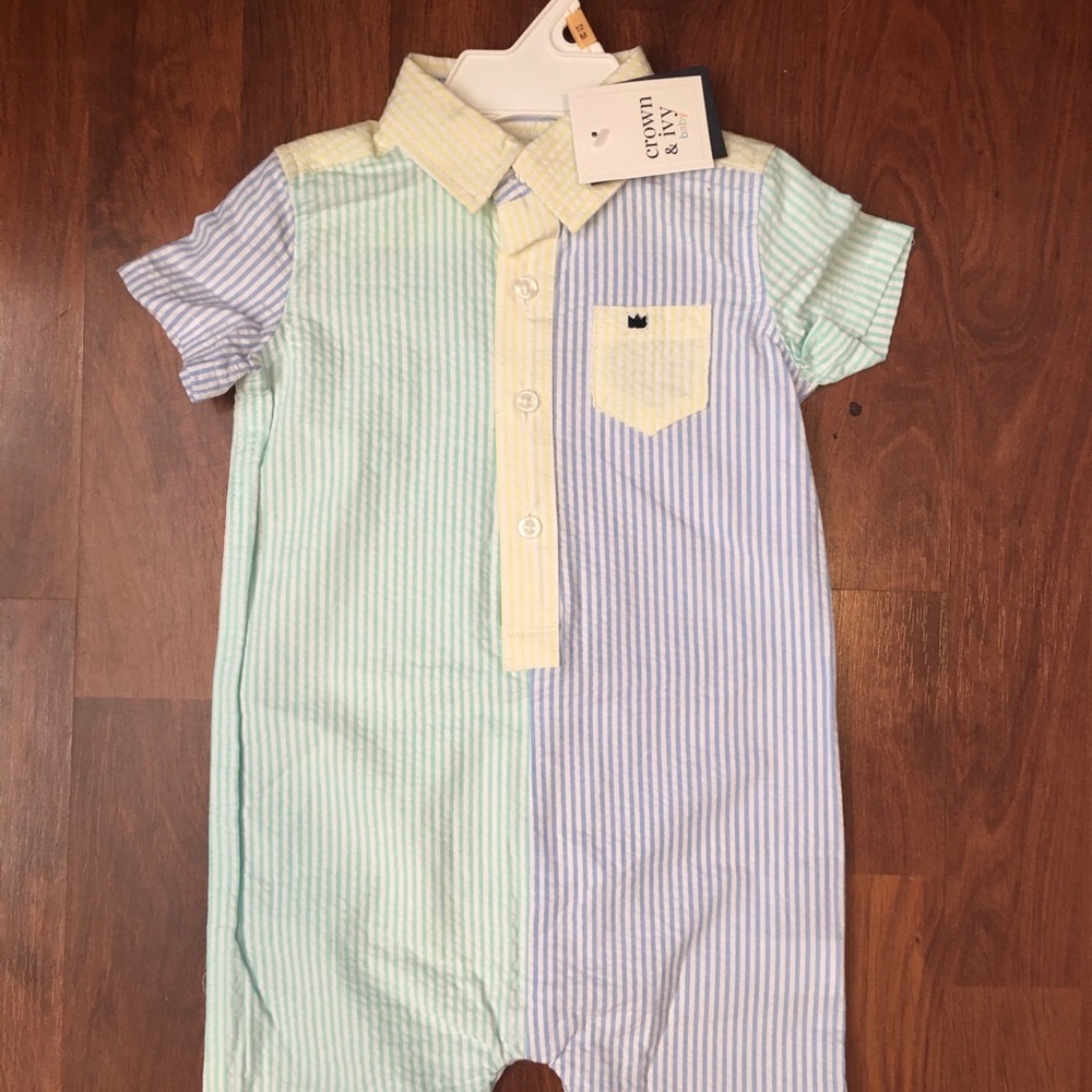 NWT Baby Boy Pastel Spring Romper 12 Month